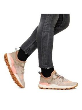 Free People Flower Mountain Corax Pink Gray Brown Suede Sneakers 37 US 6.5 New